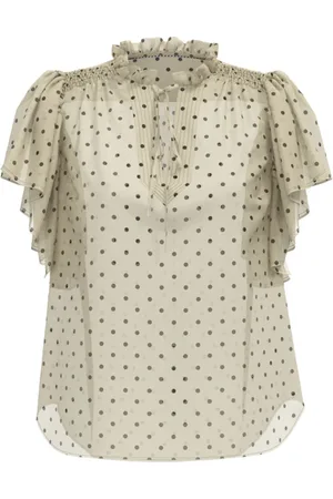 Co`Couture Bluser & Skjorter, Dame, , XL, Polyester, Flæsebluse med prikmønster