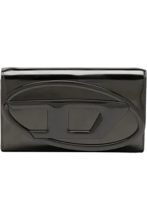 Diesel Tilbehør, Dame, Sort, ONE SIZE, Læder, Mirror Leather Flap Wallet