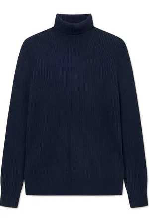 Les Deux Strik, Herre, Blå, S, Uld, Eddie Uld Ribstrikket Sweater