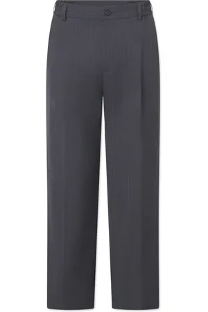 Rue de Tokyo Bukser, Herre, Grå, XL, Uld, Uld Pinstripe Dragt Bukser