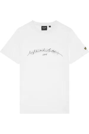 Lyle & Scott Top, Herre, Hvid, XL, Bomuld, Grafisk T-shirt