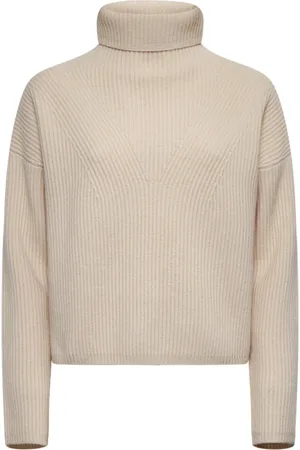 Max Mara Strik, Dame, , S, Uld, Ribstrikket Rullekrave Sweater