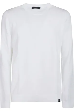 FAY Strik, Herre, Hvid, M, Uld, Stilfuld strikket sweater