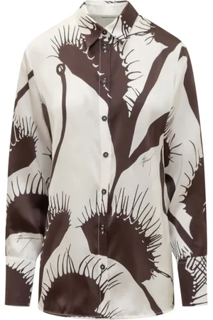 Salvatore Ferragamo Bluser & Skjorter, Dame, Flerfarvet, L, Venus-Printed Button-Up Shirt