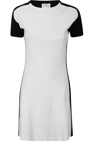 Courrèges Kjole, Dame, Hvid, M, Bomuld, Contrast Frame Mini Kjole