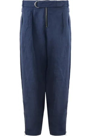 Emporio Armani Bukser, Herre, Blå, XL, Denim, Linen Denim Effect Bukser