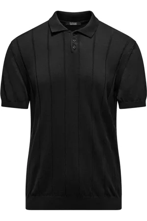Bomboogie Strik, Herre, Sort, L, Bomuld, Bomulds sweater med bred ribkrave