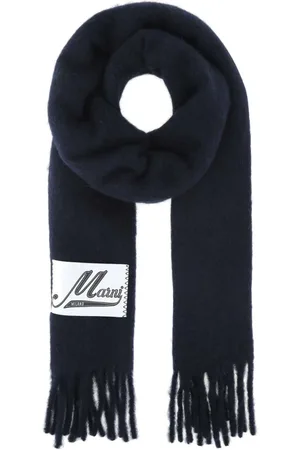Marni Tilbehør, Herre, Blå, ONE SIZE, Uld, Midnatsblå Alpaca Blend Halstørklæde