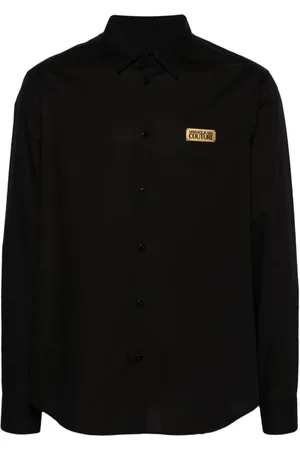 VERSACE Skjorte, Herre, Sort, 2XL, Uld, Stilfulde Jeans Kollektion