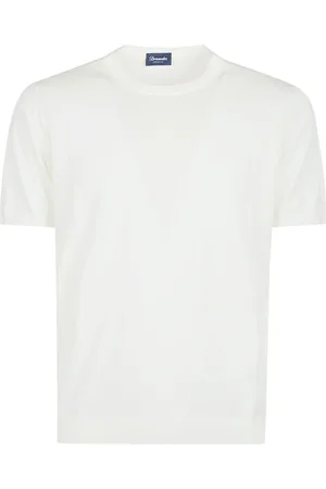 DRUMOHR Top, Herre, Hvid, M, Bomuld, Afslappet Bomuld T-shirt