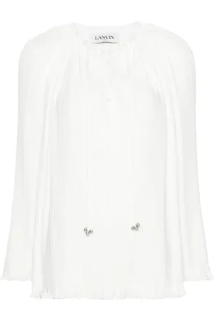 Lanvin Bluser & Skjorter, Dame, , XS, Top med perlebroderi og snørelukning