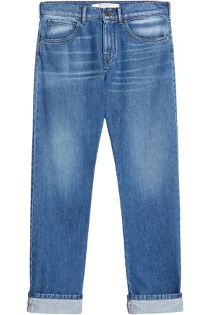 Max Mara Jeans, Dame, Blå, L, Bomuld, Straight Jeans