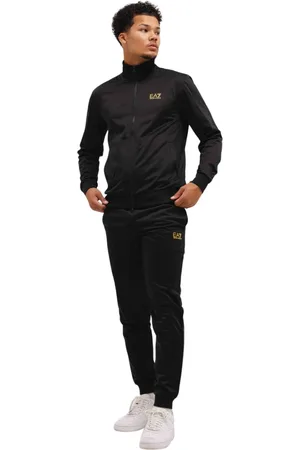 Emporio Armani Sport, Herre, Sort, S, Uld, Sort/Guld Herre Træningsdragt Stilfuld Model