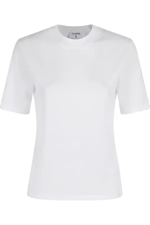 Filippa K Top, Dame, Hvid, XS, Bomuld, Casual Mock Neck T-shirt