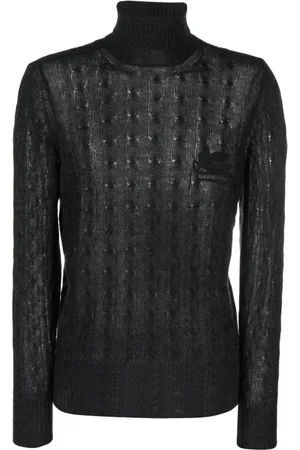 Etro Strik, Herre, Grå, L, Uld, Turtleneck