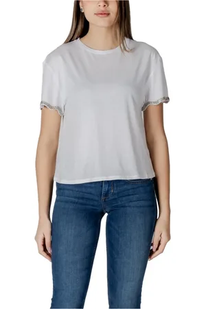 Liu Jo Top, Dame, Hvid, M, Bomuld, Rundhalset bomulds T-shirt