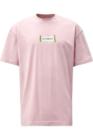 C.P. Company Top, Herre, Lyserød, S, Bomuld, Crew Neck Kortærmet Top