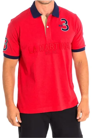 La Martina Top, Herre, Rød, M, Bomuld, Kortærmet Polo Shirt