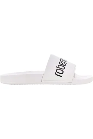 Roberto Cavalli Sko, Herre, Hvid, 43 EU, Hvide Herre Slides Made in Italy