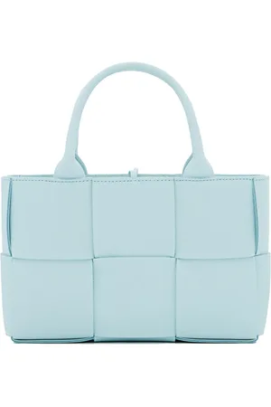 Bottega Veneta Taske, Dame, Blå, ONE SIZE, Læder, Mini Tote Bag med Intrecciato Vævning
