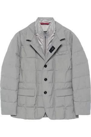 FAY Jakke, Herre, Grå, XL, Uld, Lagdelt Puffer Jakke