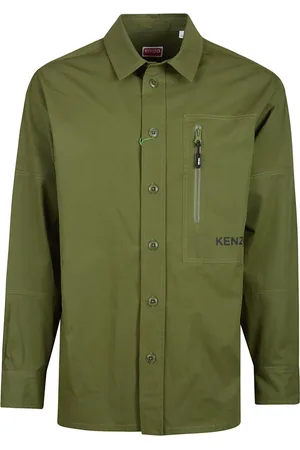 Kenzo Jakke, Herre, Grøn, M, Blomstret Oversized Teknisk Skjorte
