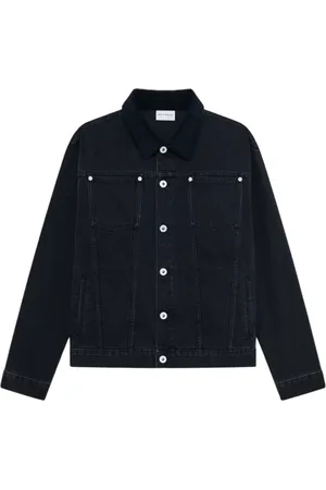 Drôle de Monsieur Jakke, Herre, Sort, M, Denim, Sort denimjakke med fløjelskrave