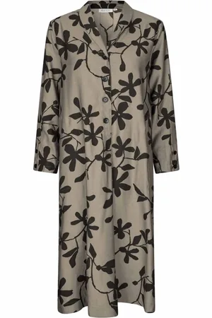 Masai Kjole, Dame, Flerfarvet, 2XL, Polyester, Printet skjortekjole