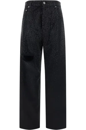 Golden Goose Bukser, Dame, Sort, W27, Bomuld, Cotton Kim Bukser med Flosset Detalje