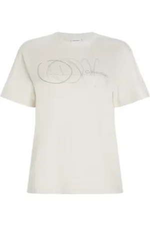Calvin Klein Top, Dame, , L, Bomuld, Circle Print Regular T-Shirt