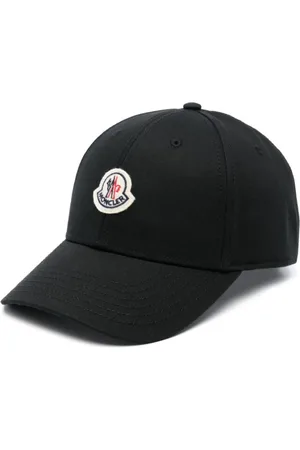 Moncler Tilbehør, Dame, Sort, ONE SIZE, Bomuld, Sort Justerbar Rem Buet Skygge Hat