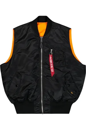 Alpha Industries Jakke, Herre, Sort, M, Uld, Klassisk Ma-1 Stil Vest i Sort