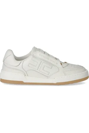 Elisabetta Franchi Sko, Dame, , 37 EU, Læder, Elfenbensfarvet lædersneaker med logo detalje