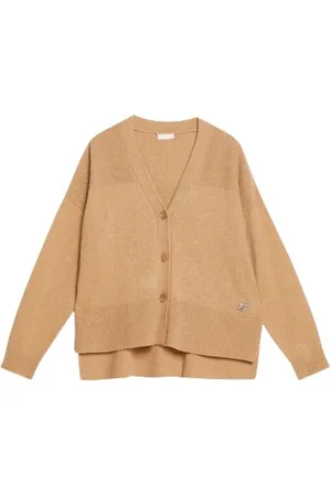 Liu Jo Strik, Dame, , S, Bomuld, Knappet Cardigan i Uld og Bomuld