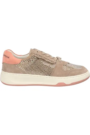 Alma en Pena Sko, Dame, Brun, 39 EU, Flad sneaker med glitter