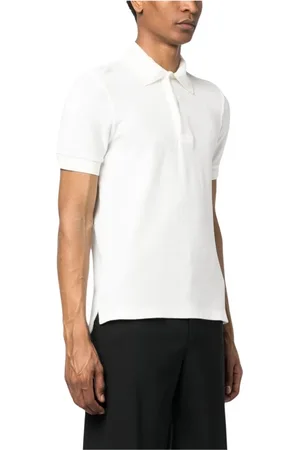 Tom Ford Top, Herre, Hvid, XL, Bomuld, Hvid Polo T-shirt med Logo Broderi