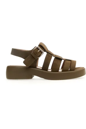 Elena Iachi Sko, Dame, Grøn, 37 EU, Suede, Grøn Suede Cage Sandal