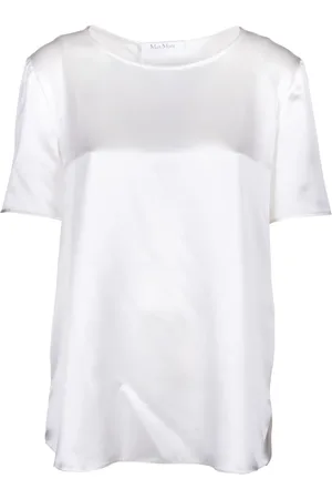 Max Mara Top, Dame, Hvid, S, Silke Kortærmet Bluse