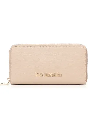 Moschino Tilbehør, Dame, Lyserød, ONE SIZE, Uld, Wallet med guldbelagt logo