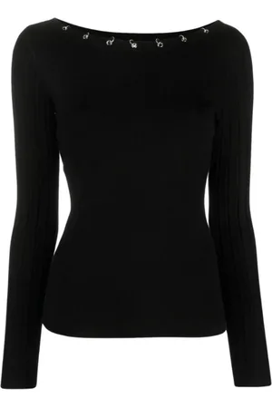Liu Jo Top, Dame, Sort, XS, Uld, Lukket strikket sweater