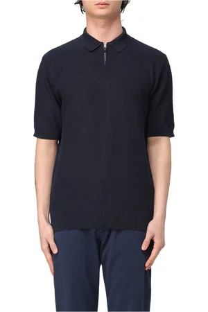 ELEVENTY Top, Herre, Blå, XL, Strikket Polo