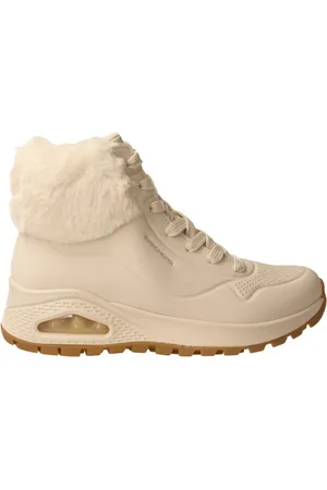 Skechers Sko, Dame, Hvid, 41 EU, Læder, Robust Lace-Up Støvle Uno