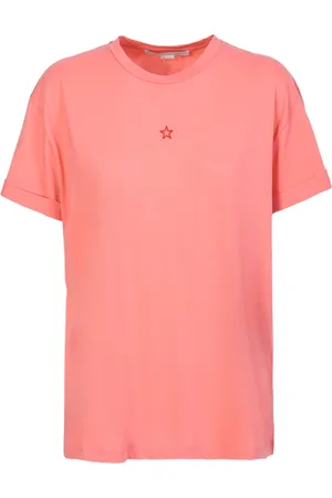 Stella McCartney Top, Dame, Lyserød, M, Bomuld, Stjerne-Broderet Bomulds T-Shirt