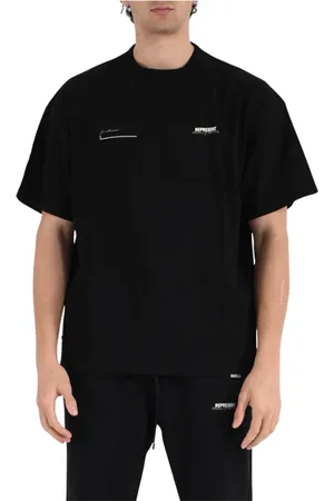 Represent Top, Herre, Sort, XL, Bomuld, Bomuld Jersey T-shirt med Ribbed Krave