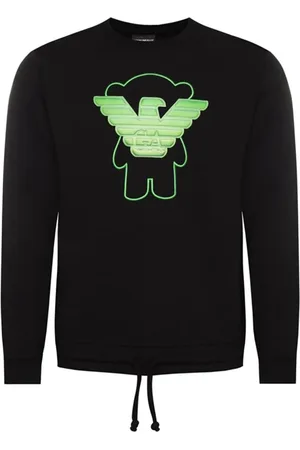 Emporio Armani Sweathshirts & Hoodies, Herre, Sort, XS, Bomuld, Manga Bear Hoodie Sweatshirt