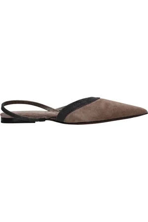 Brunello Cucinelli Sko, Dame, Brun, 41 EU, Læder, Flade sko Brun