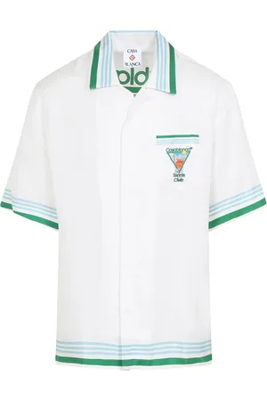 Casablanca Skjorte, Herre, Hvid, S, Bowling Skjorte med Print