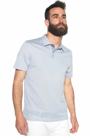 CANALI Top, Herre, Blå, 3XL, Bomuld, Polo Shirt