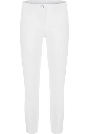 Cambio Bukser, Dame, Hvid, M, Tyl, Ros Summer Cropped Bukser