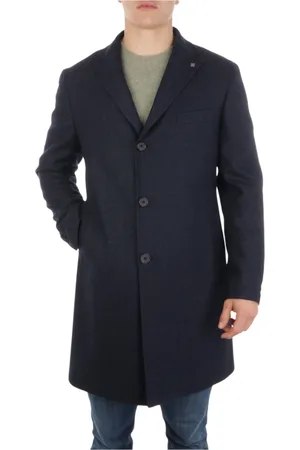 TAGLIATORE Frakke, Herre, Blå, 2XL, Uld, Simple Knapfrakke med Knapper
